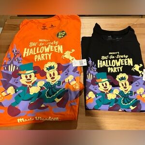 NWT Lot of 2 Mickey’s Not So Scary Halloween Party 2015 Shirts Adult L & Wm 2XL
